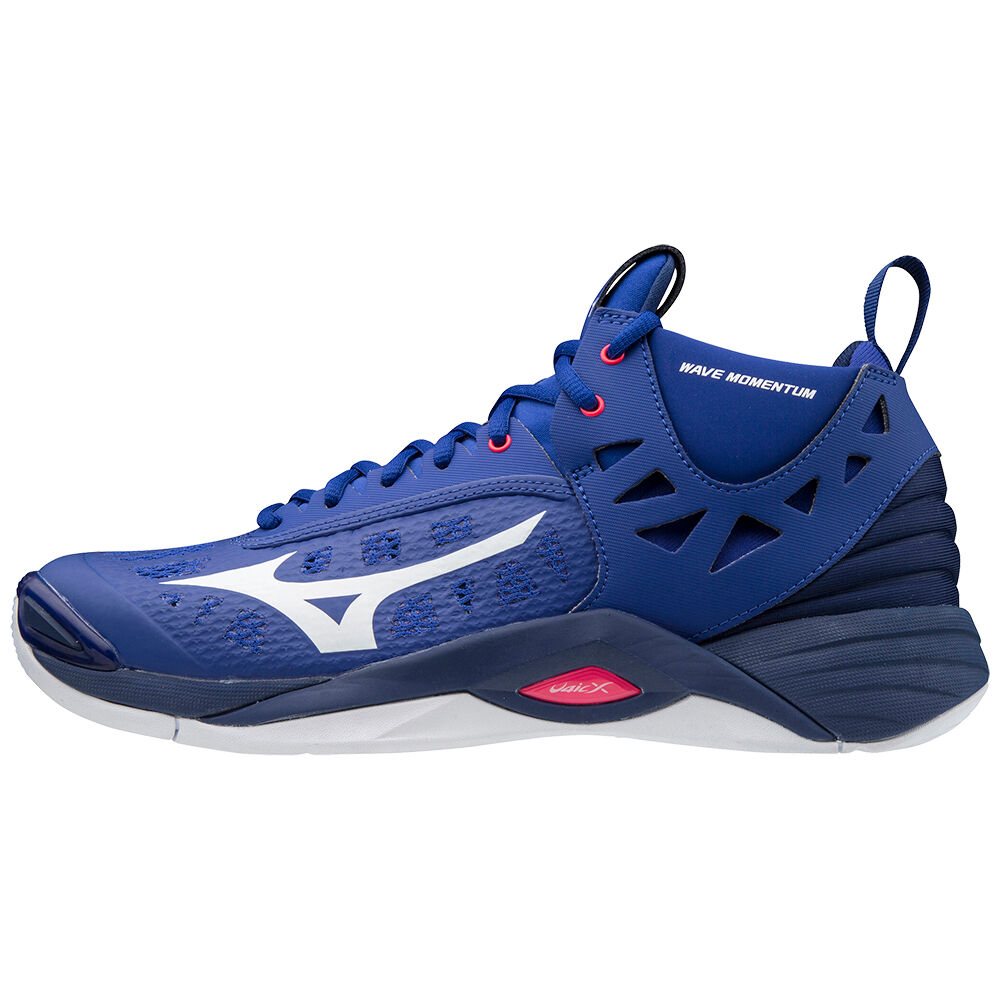 Zapatillas Voleibol Mizuno Wave Momentum Mid Hombre Azules/Blancas Comprar ZLOS-29340